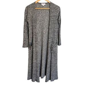 LuLaRoe Sarah Cardigan Knit Duster Gray Size Small